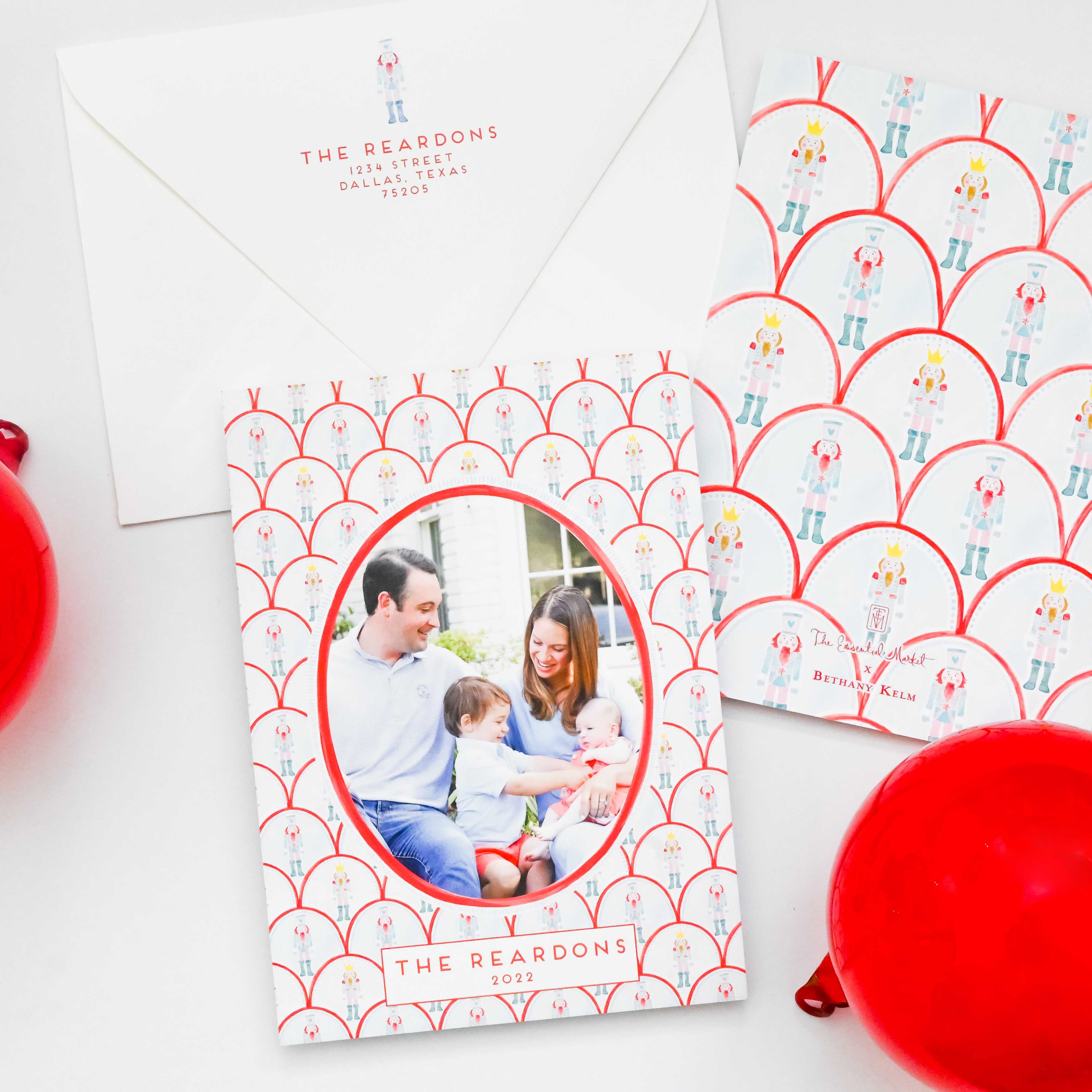 blue and red nutcrackers | holiday card | bethany kelm