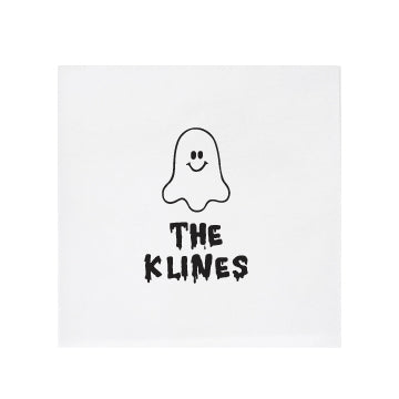 Personalized Halloween ghost beverage napkins 