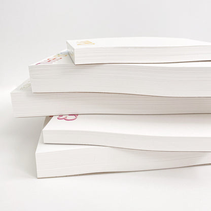 stack of personalized notepads