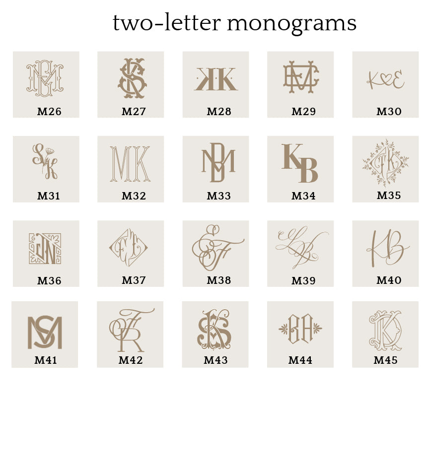 two-letter monogram font options 
