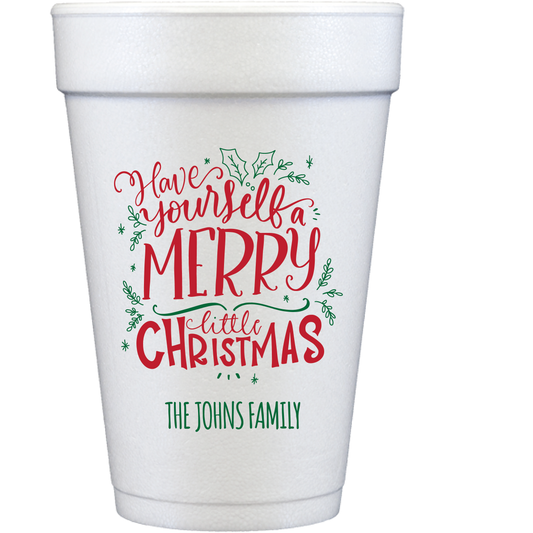 merry little christmas | styrofoam cups