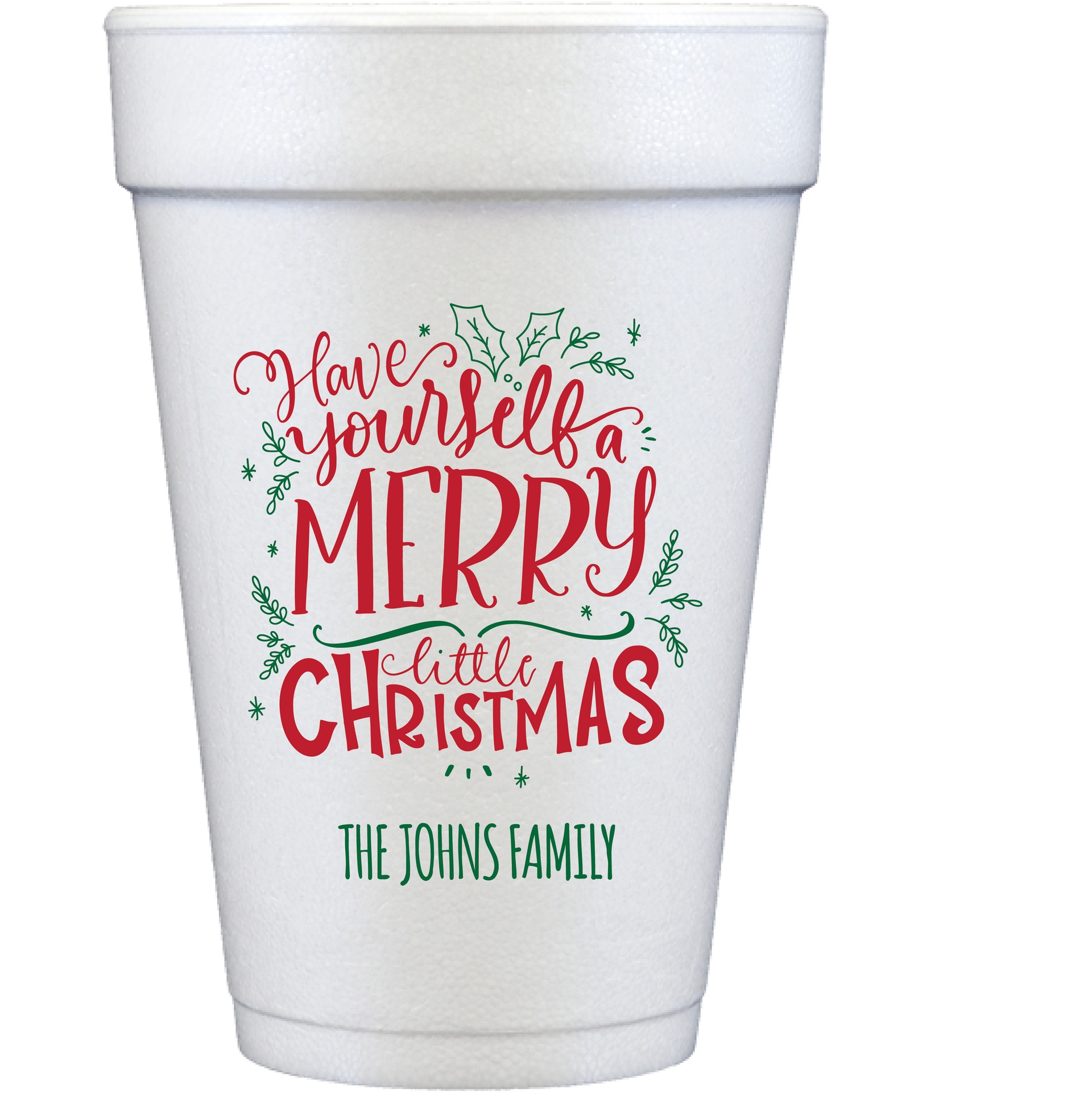 Christmas Styrofoam Cup Bulk Print