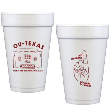 OU Red River  Personalized Styrofoam Cup