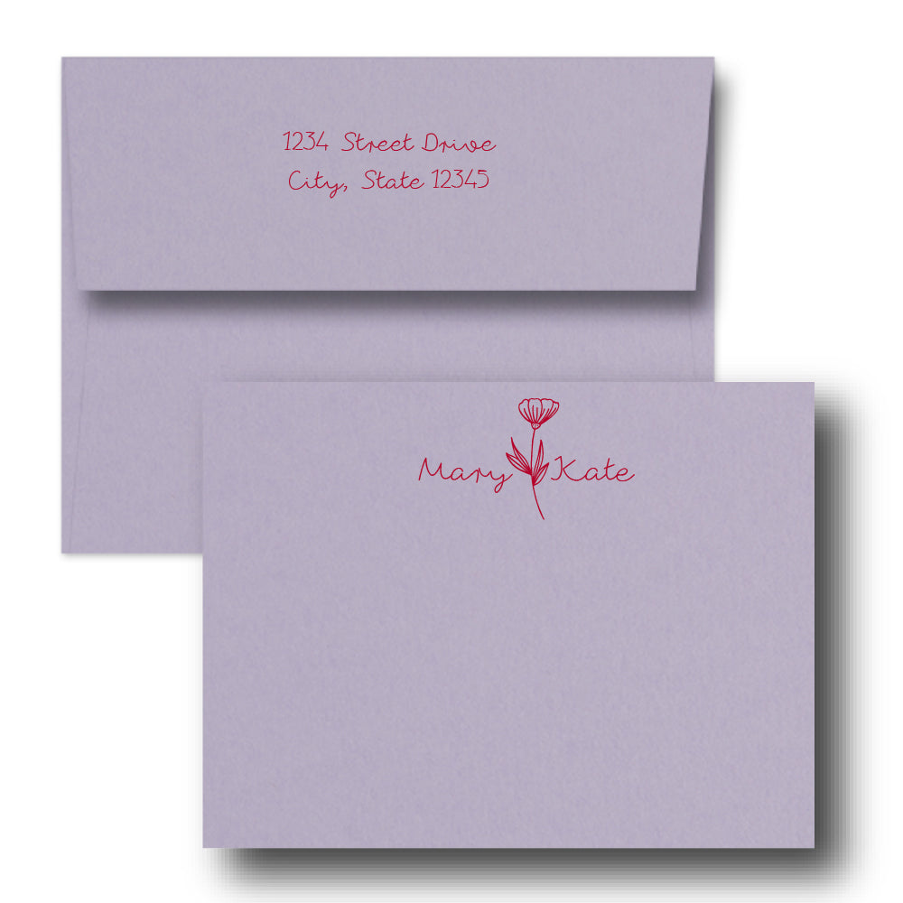 design your own custom personalized stationary - letterpress or flat print
