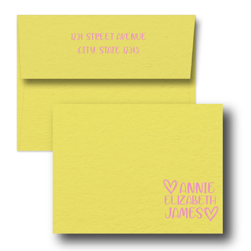 design your own custom personalized stationary - letterpress or flat print