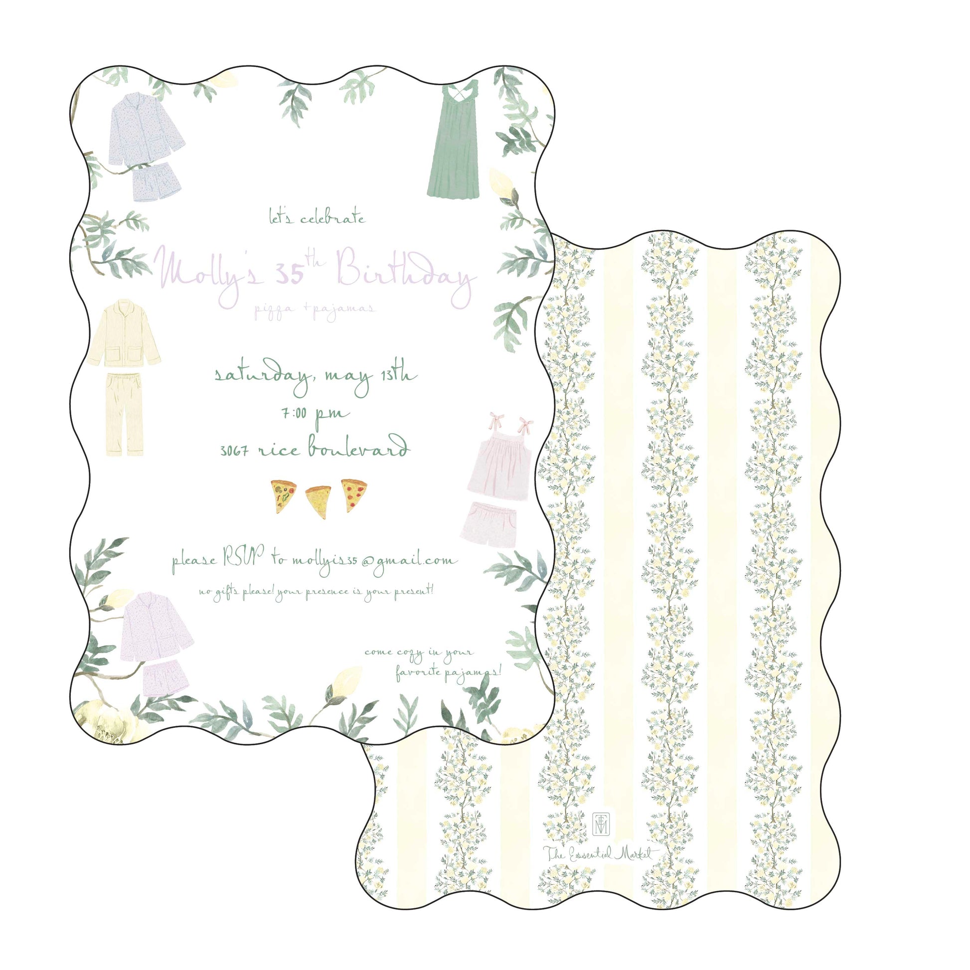 pajama party | invitation