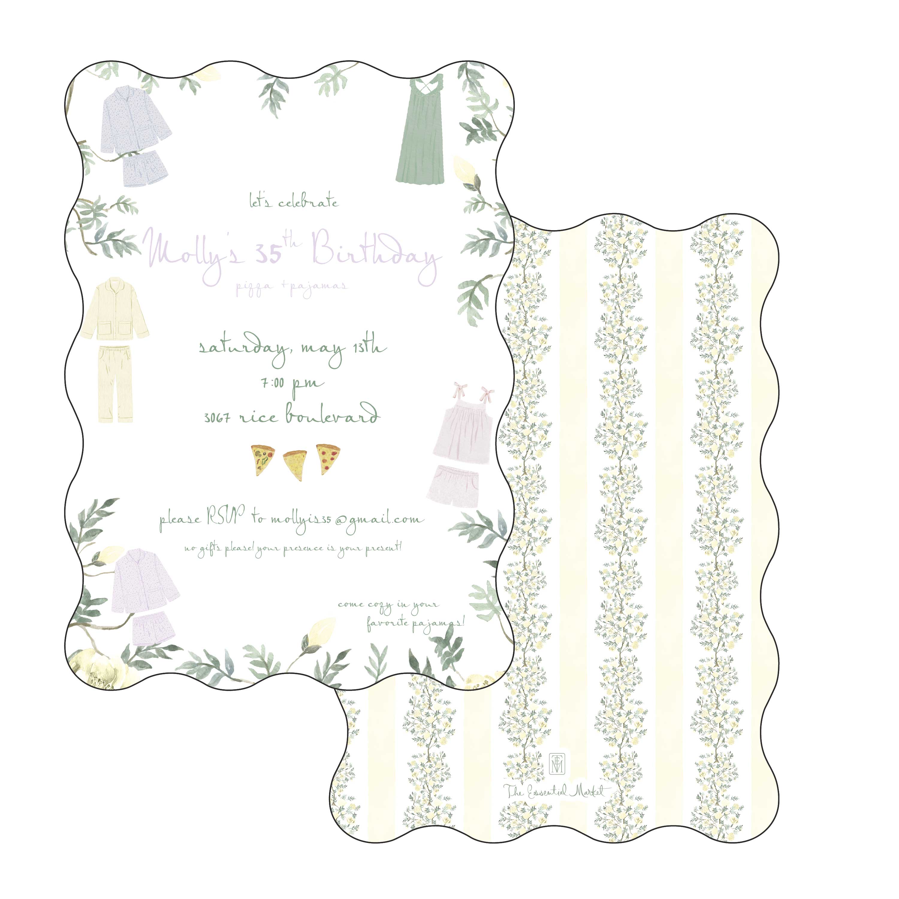 pajama party | invitation