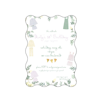 pajama party | invitation