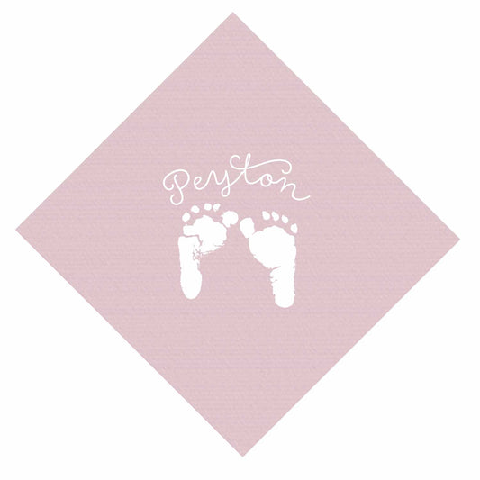 Baby feet Baby Shower Personalized Cocktail Napkins