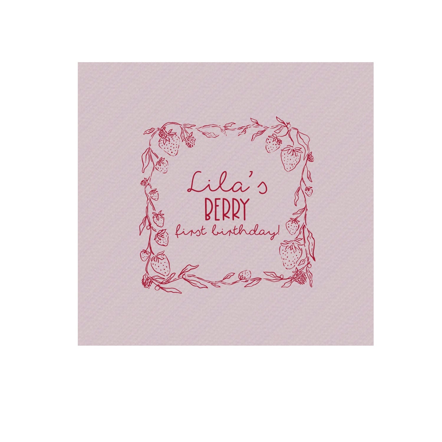berry personalized cocktail napkins