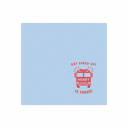 firetruck party personalized cocktail napkins