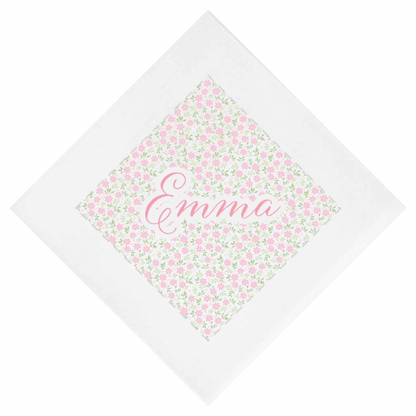 floral personalized cocktail napkins