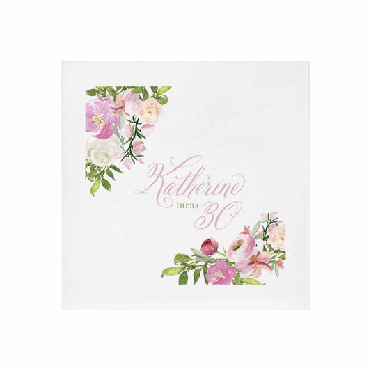 pink formal personalized cocktail napkins
