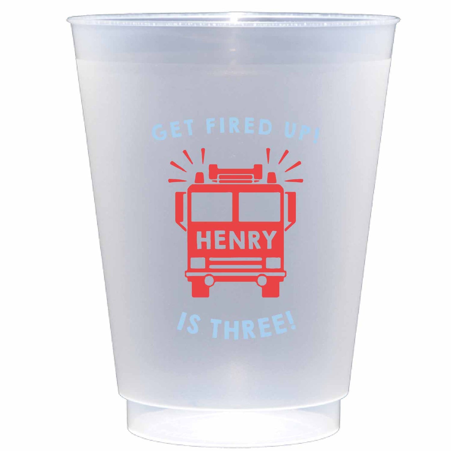 firetruck party personalized flex cup