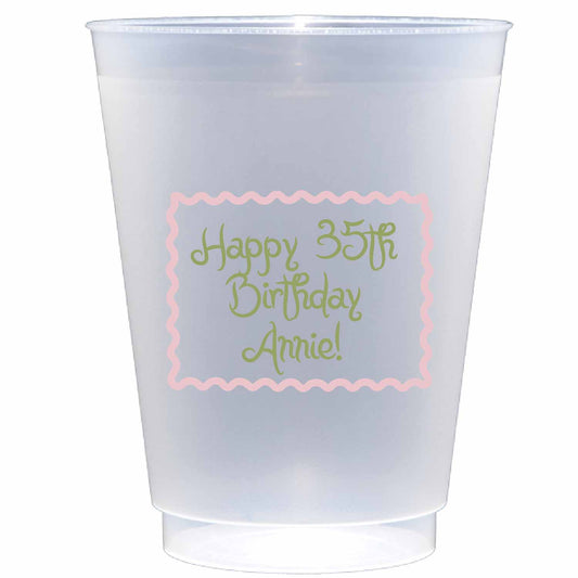 green and white personalized flex cup