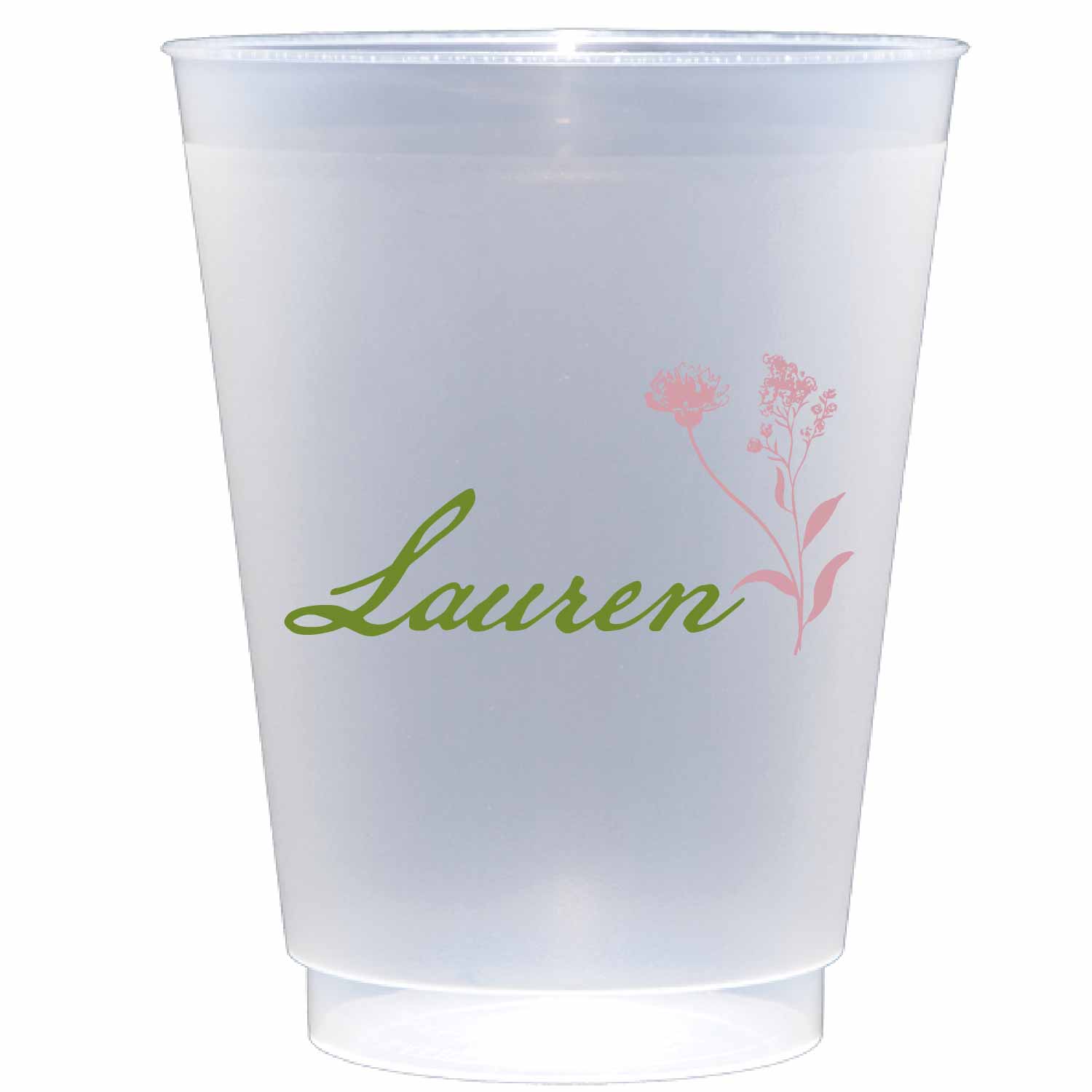 round floral personalized flex cup