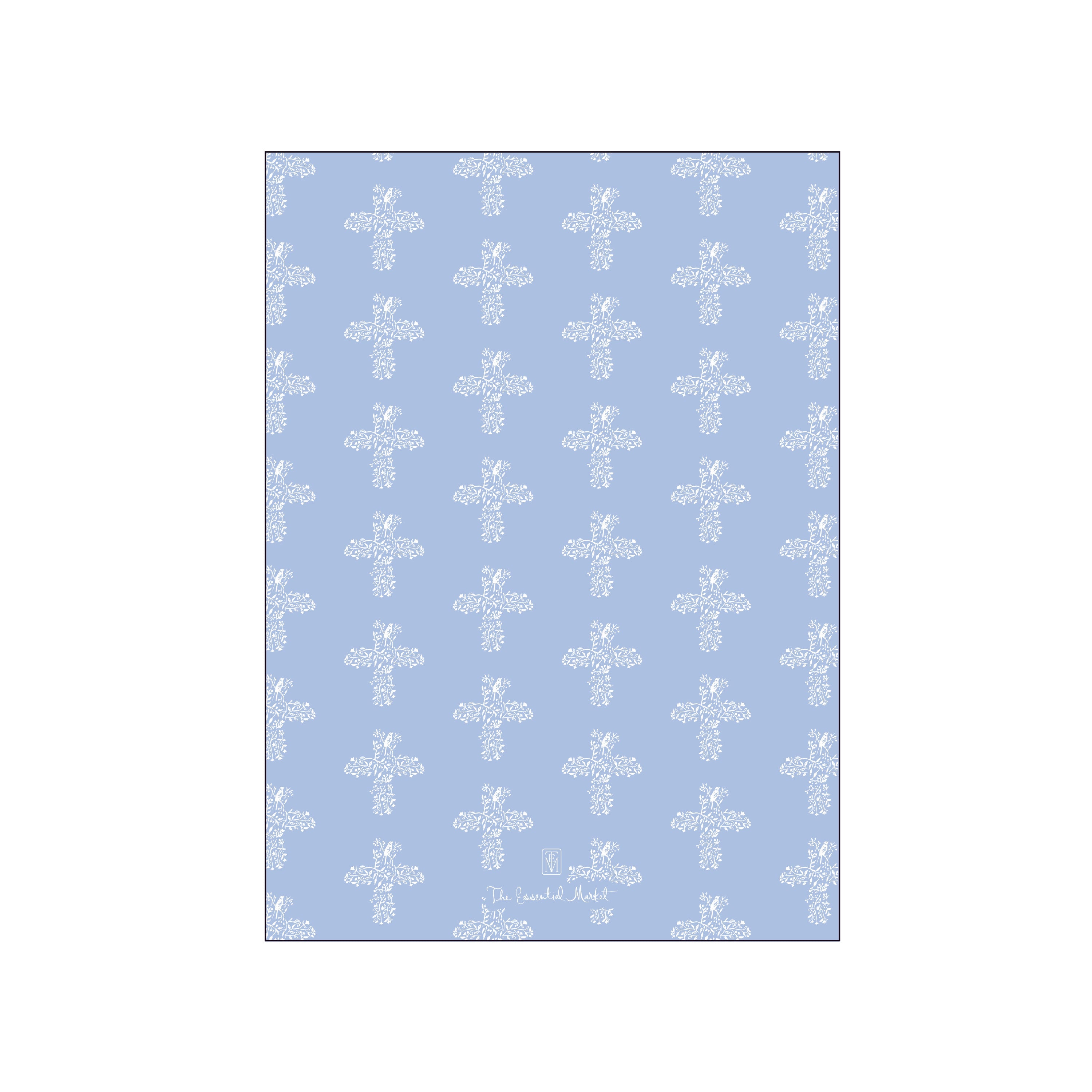 bird cross blue | invitation