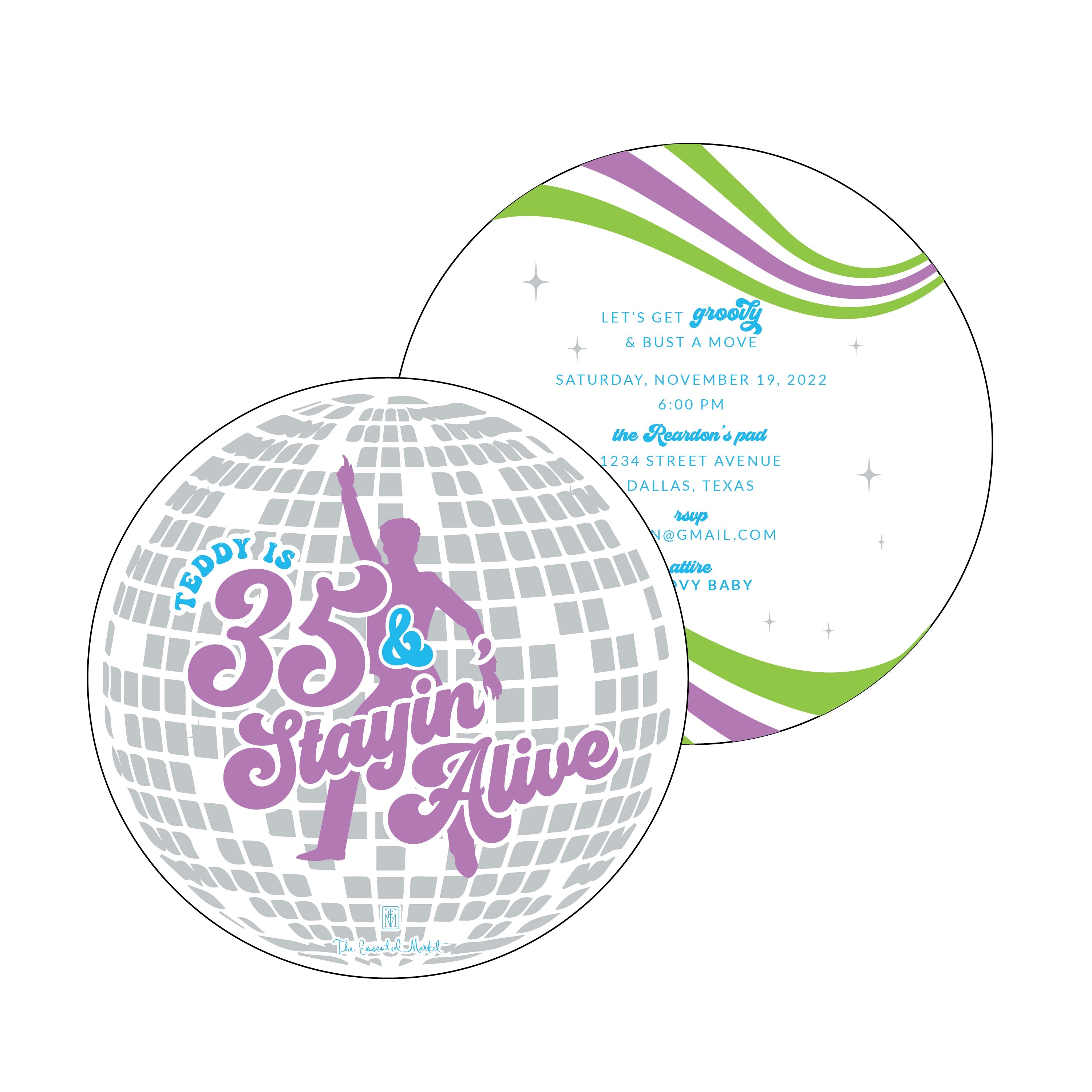 disco personalized invitation – The Essential Market