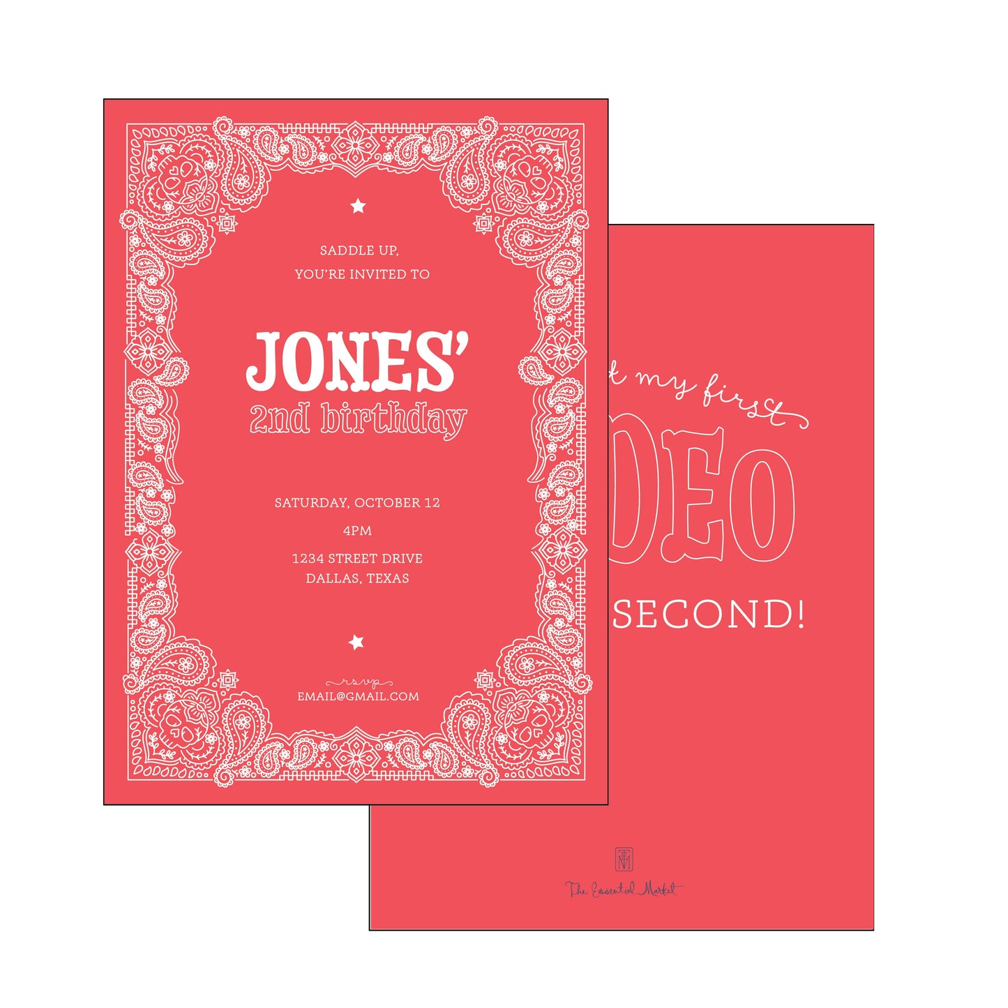 the essential market personalized party invitation