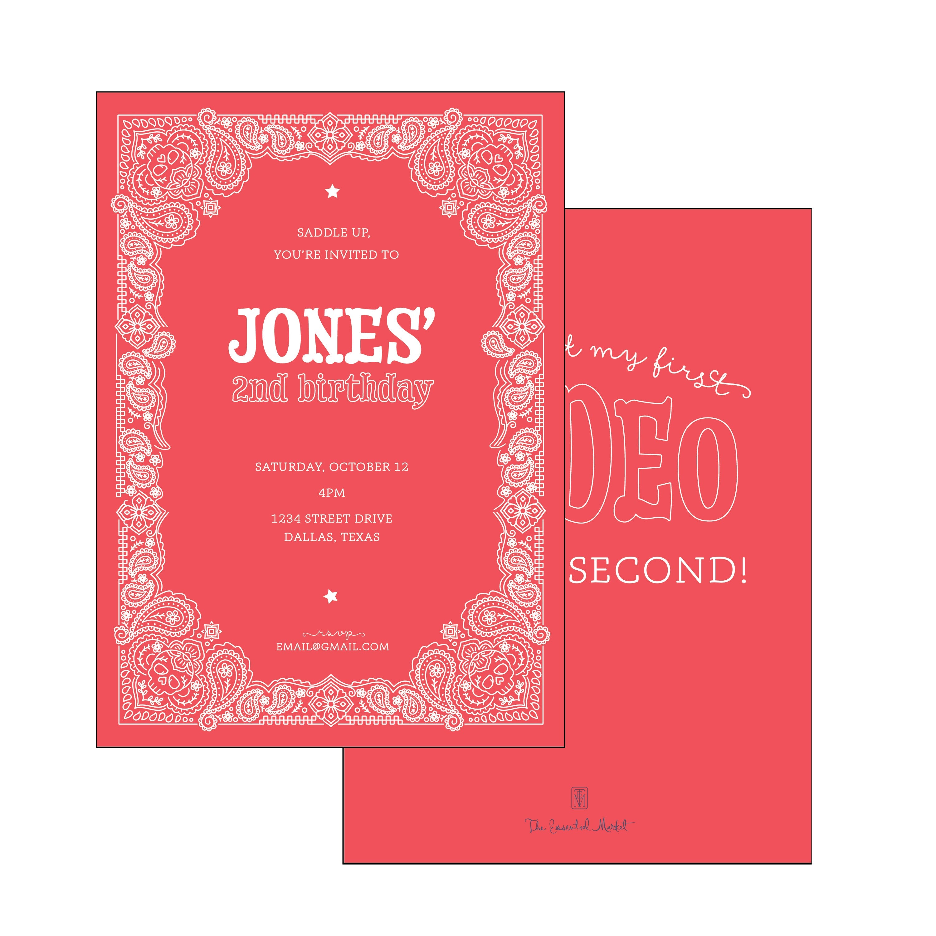 the essential market personalized party invitation