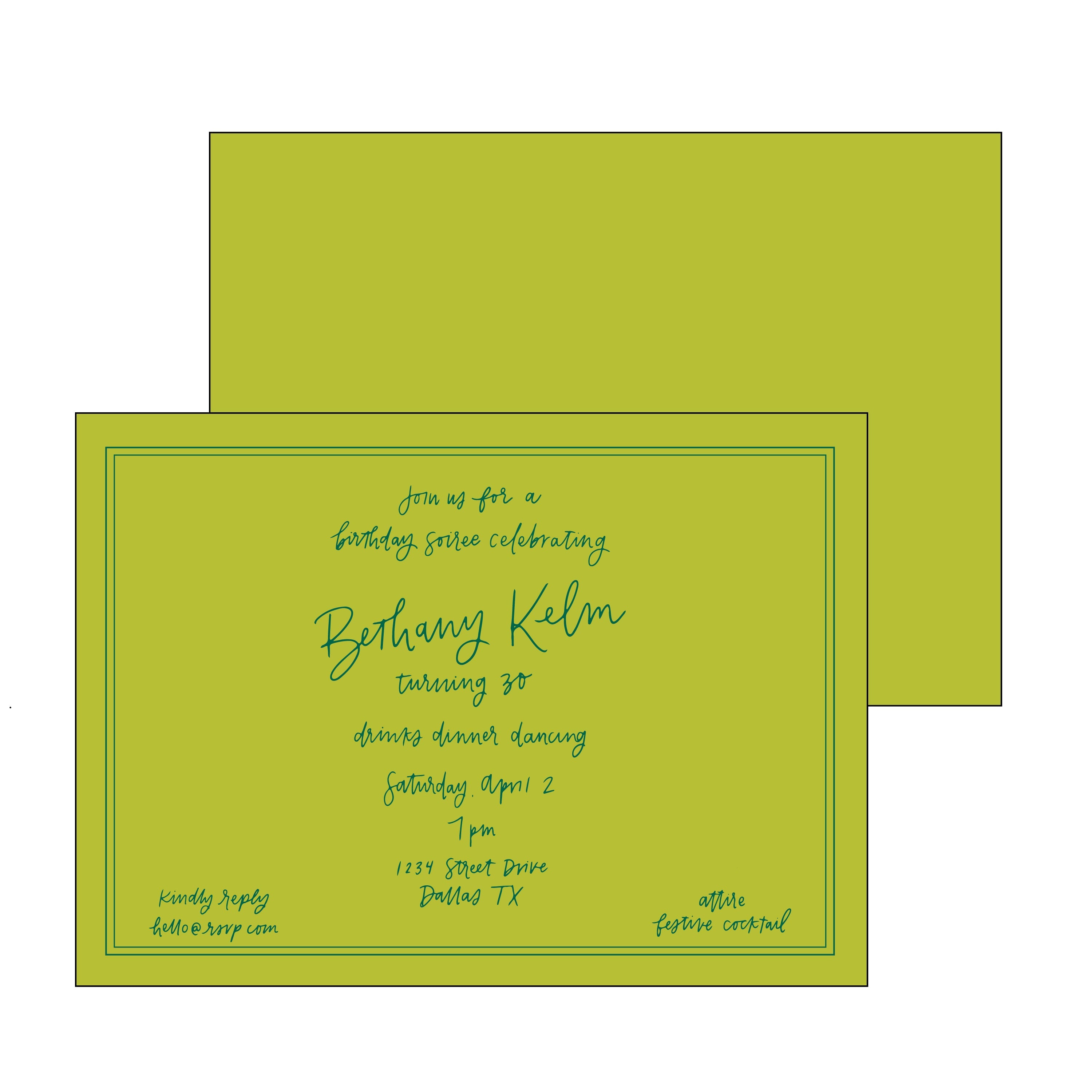 hand lettering 02 personalized invitation – The Essential Market