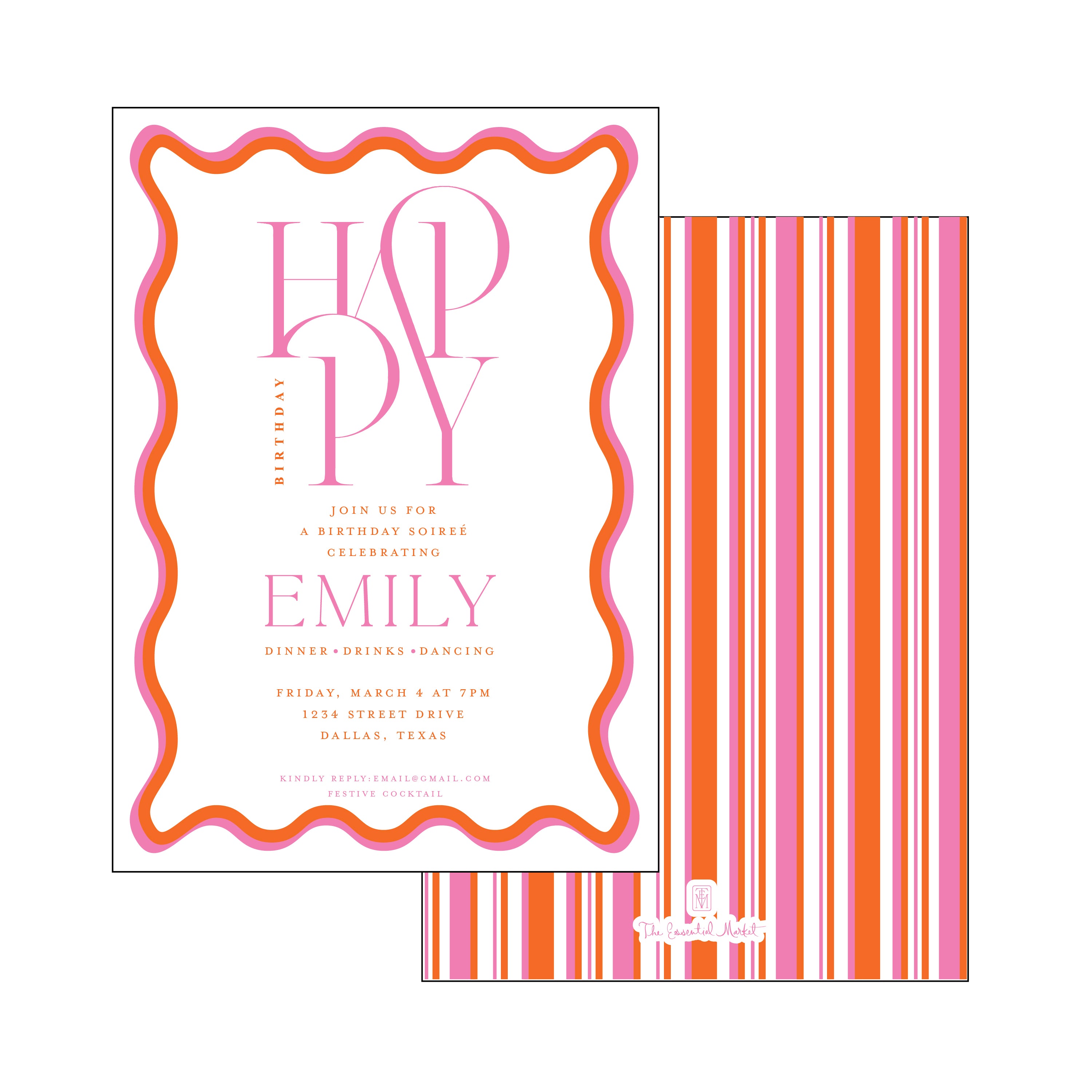 the essential market personalized party invitation