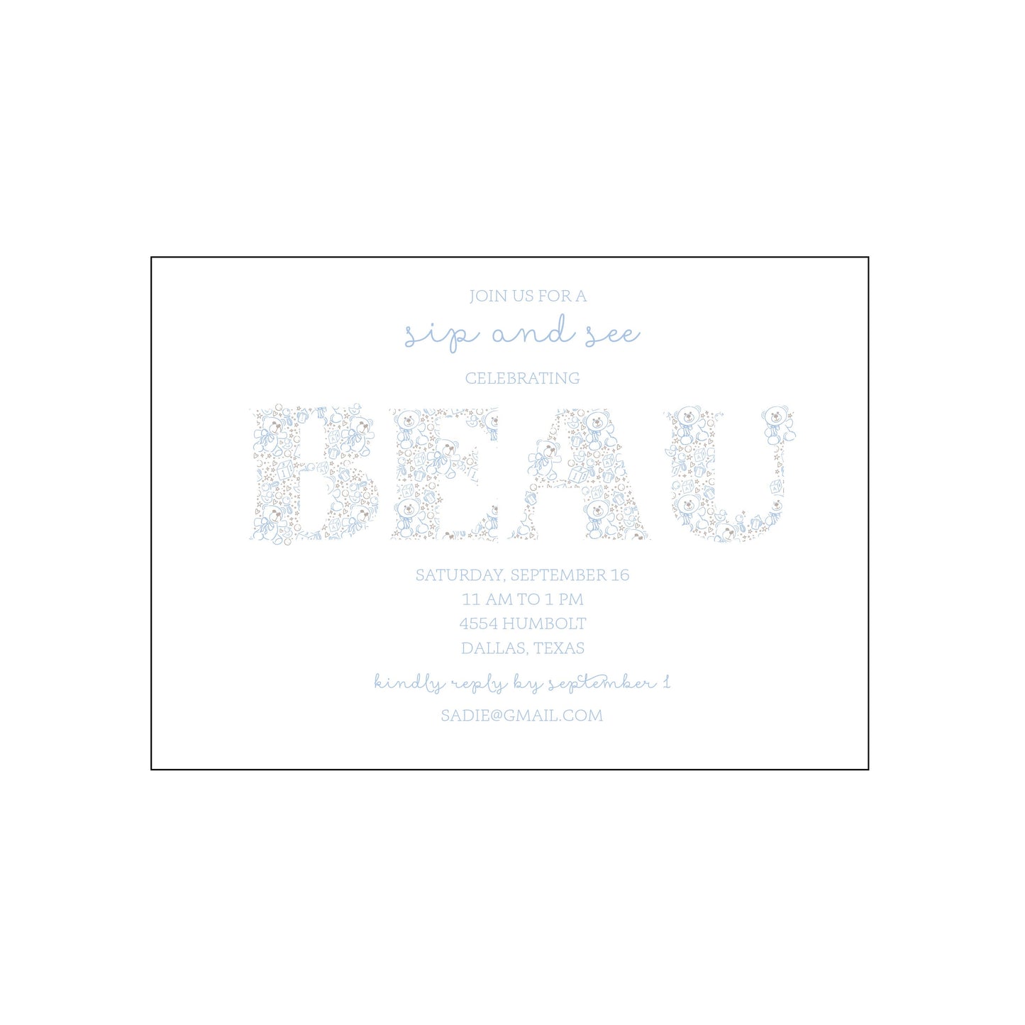 baby bear | invitation | specialty printing