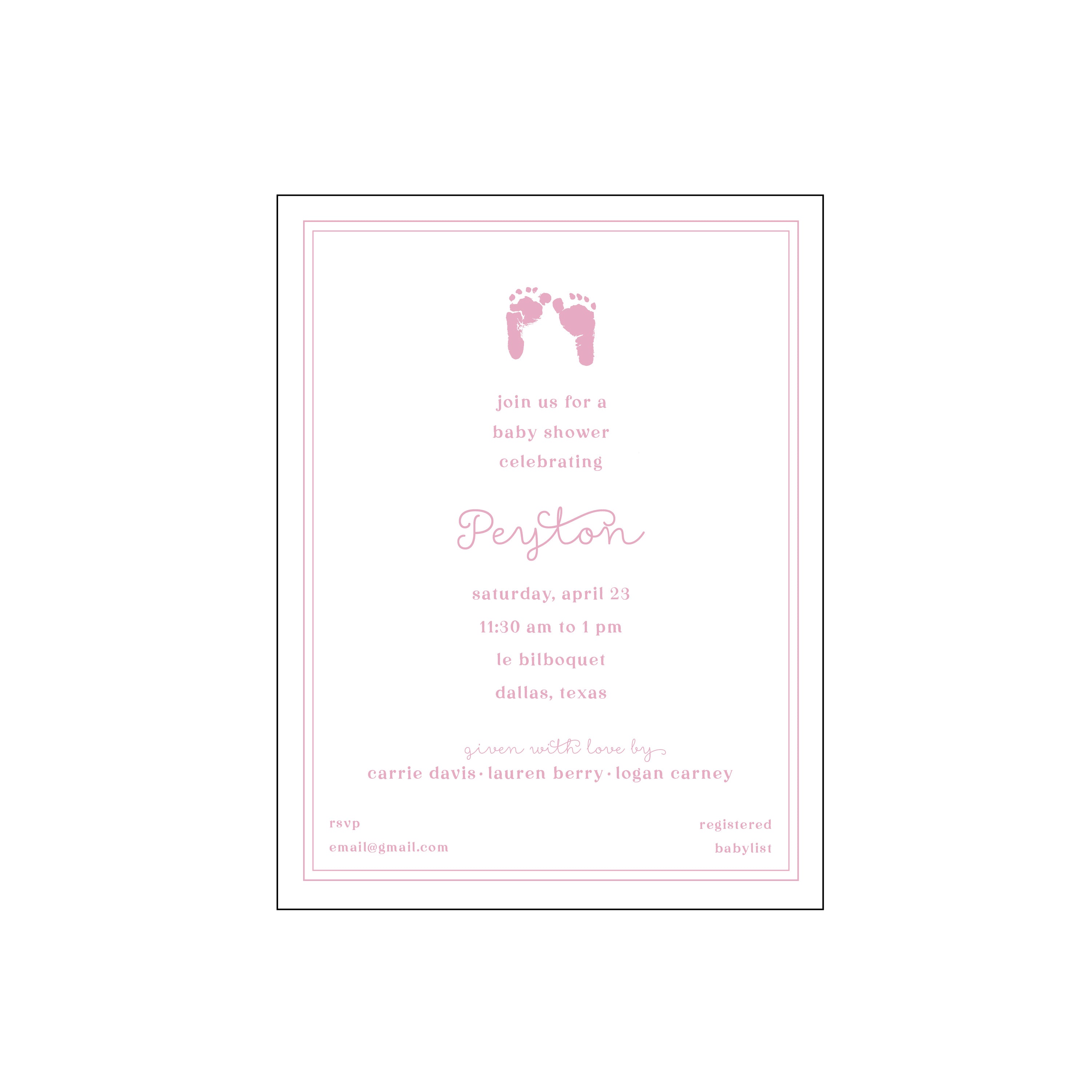 baby feet party invitation | invitation