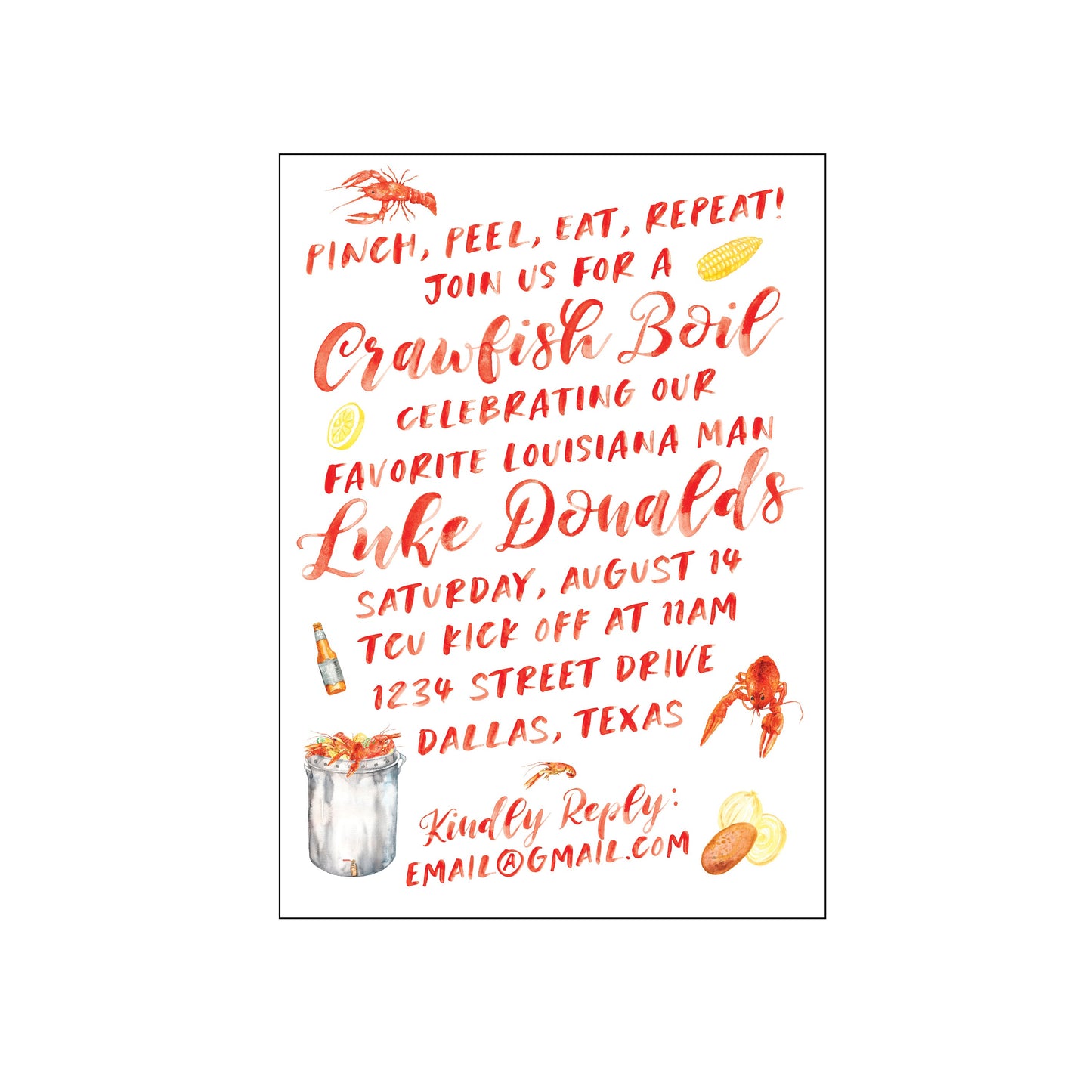 crawfish boil | invitation