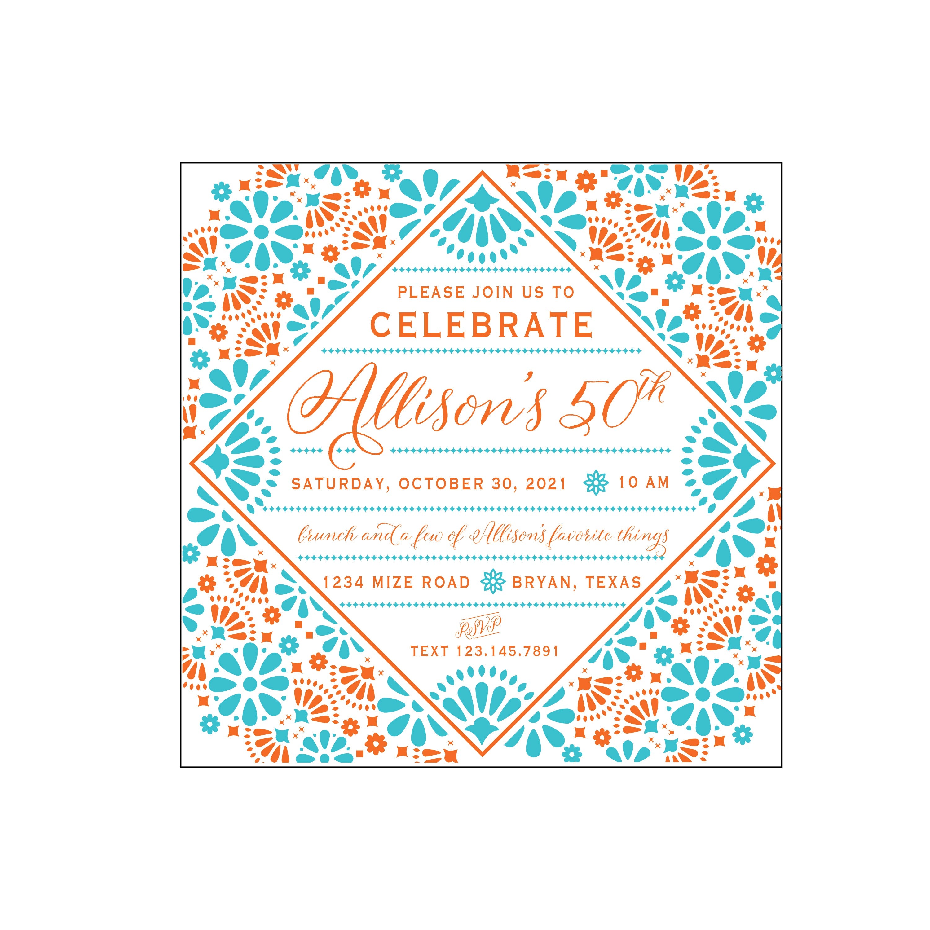 fiesta diamond otomi | invitation