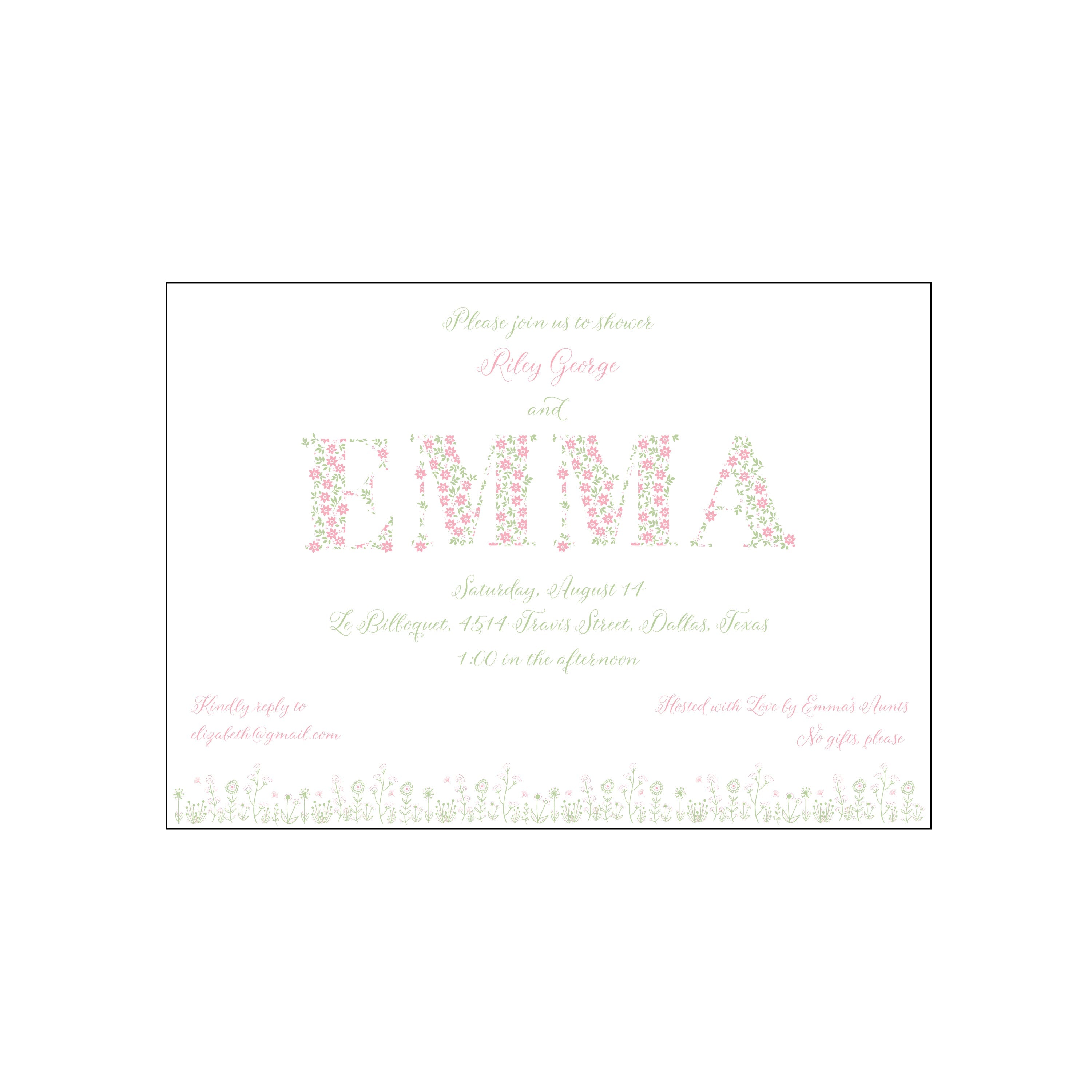 floral letters | invitation