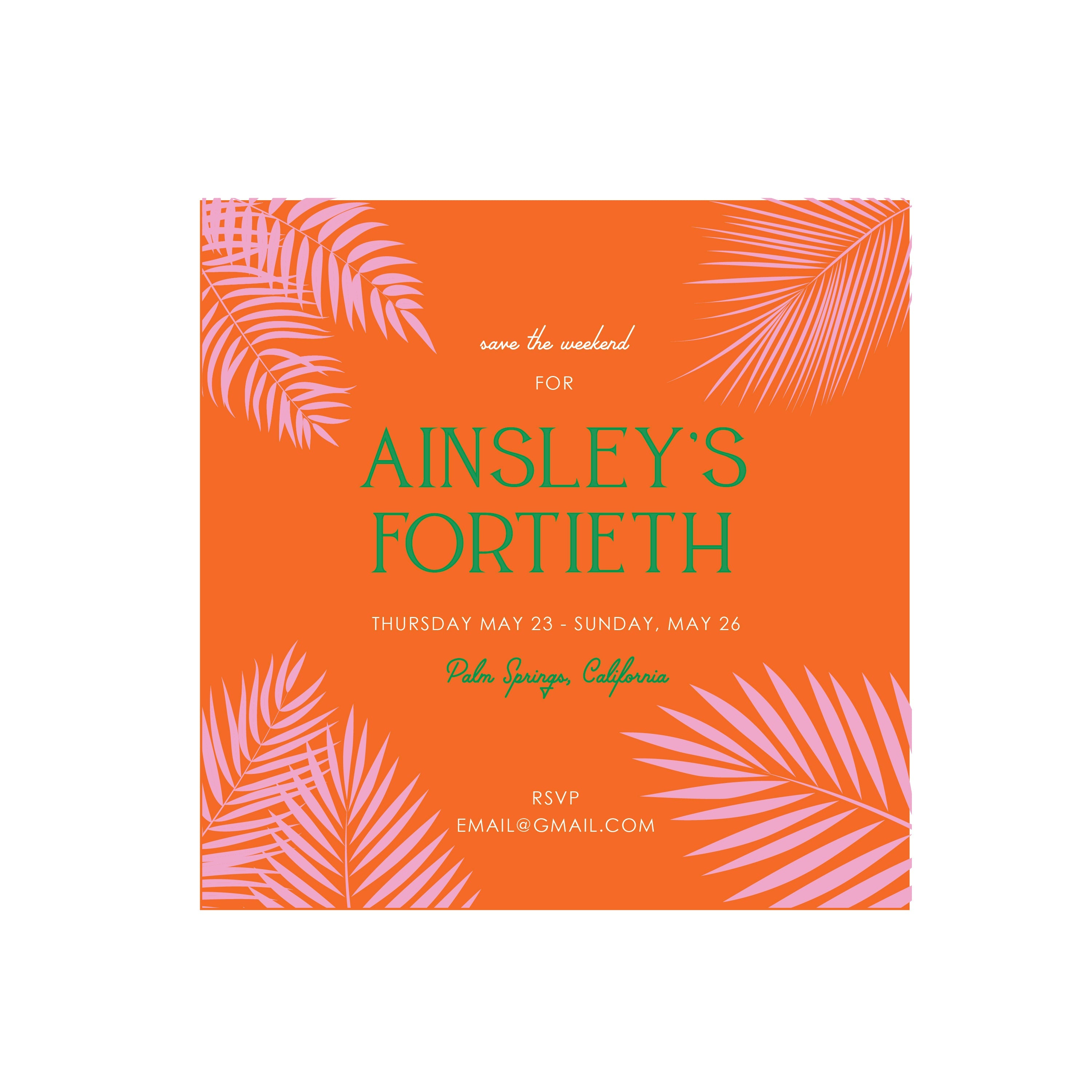 palm trees | invitation