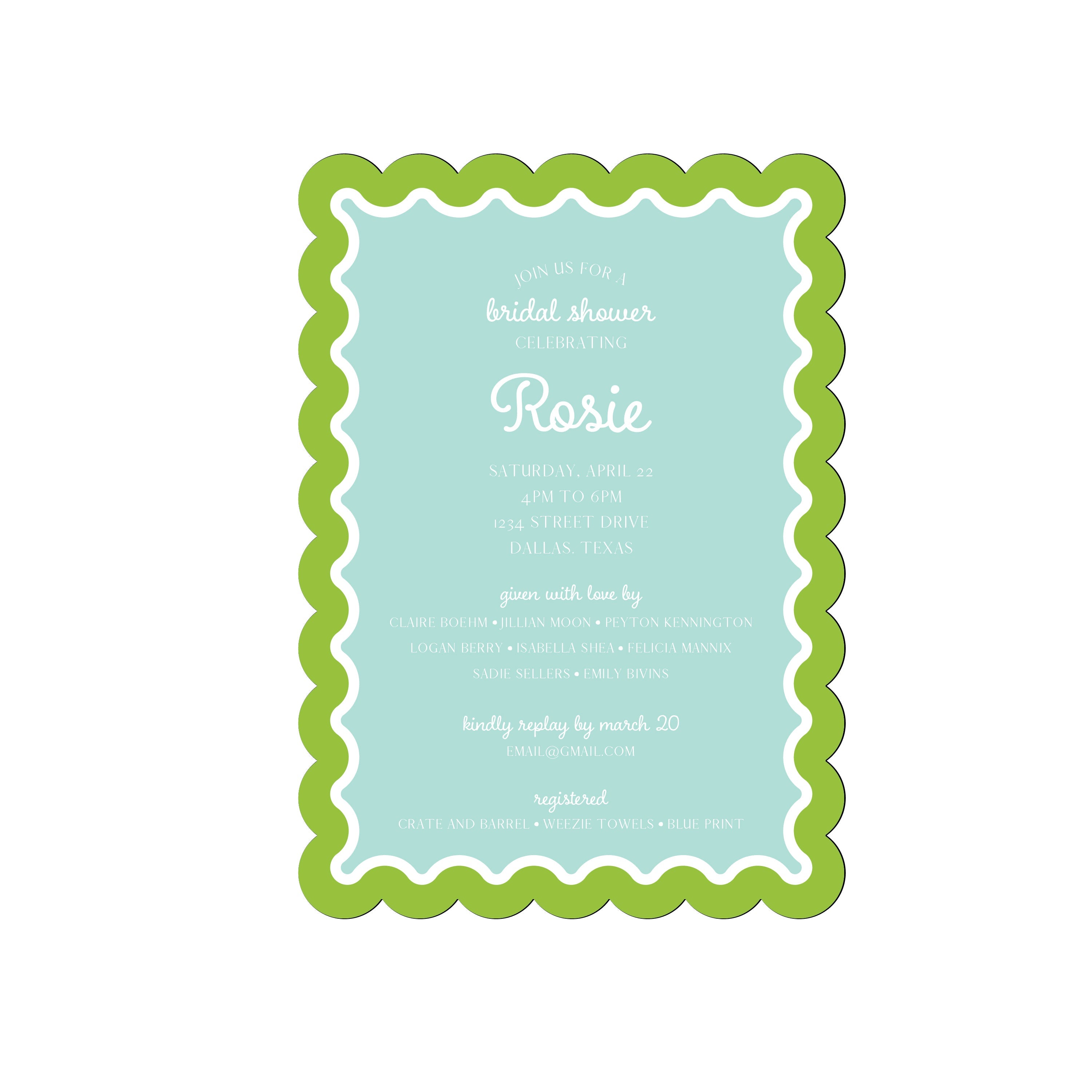 scallops and stripes | invitation