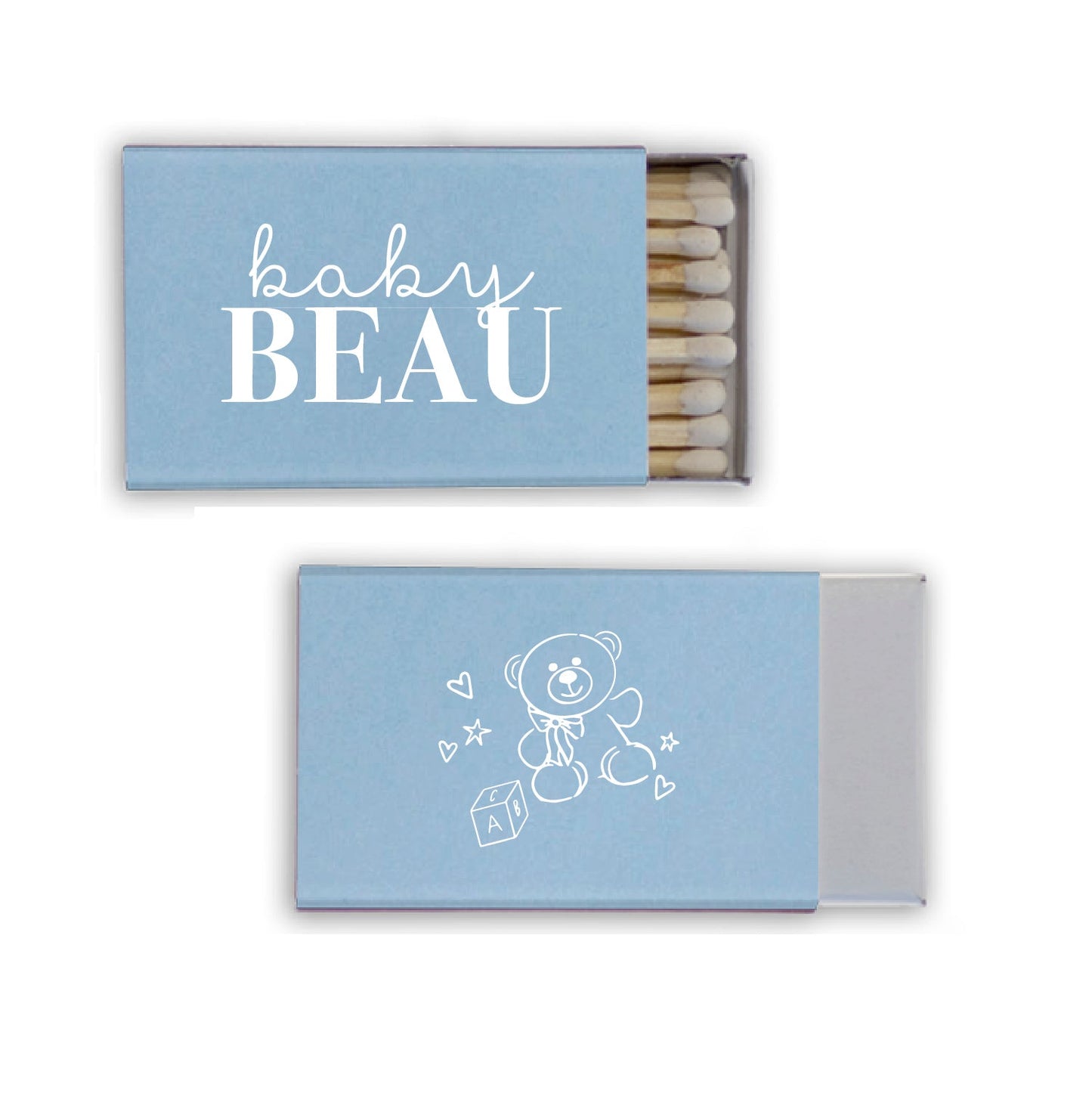 Baby Bear Baby Shower Personalized Match Boxes