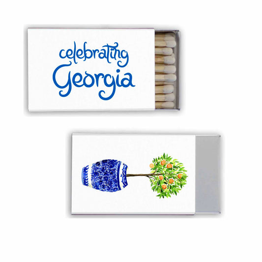 blue & white Personalized Match Boxes