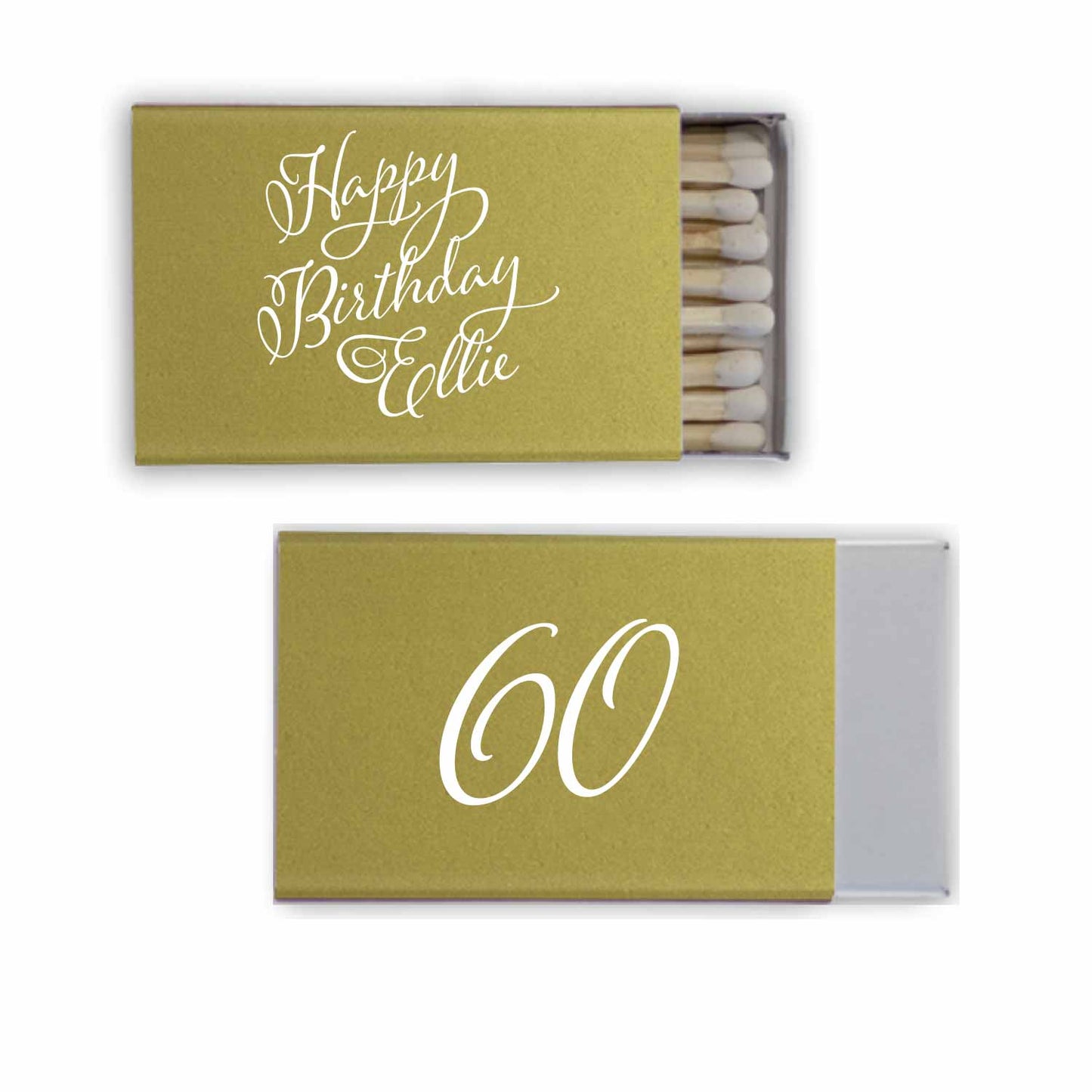 calligraphy Personalized Match Boxes
