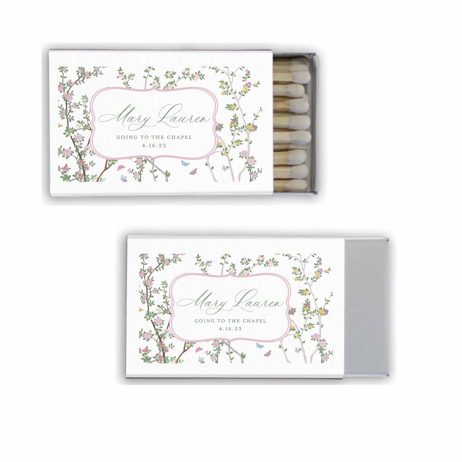 chinoiserie Personalized Match Boxes