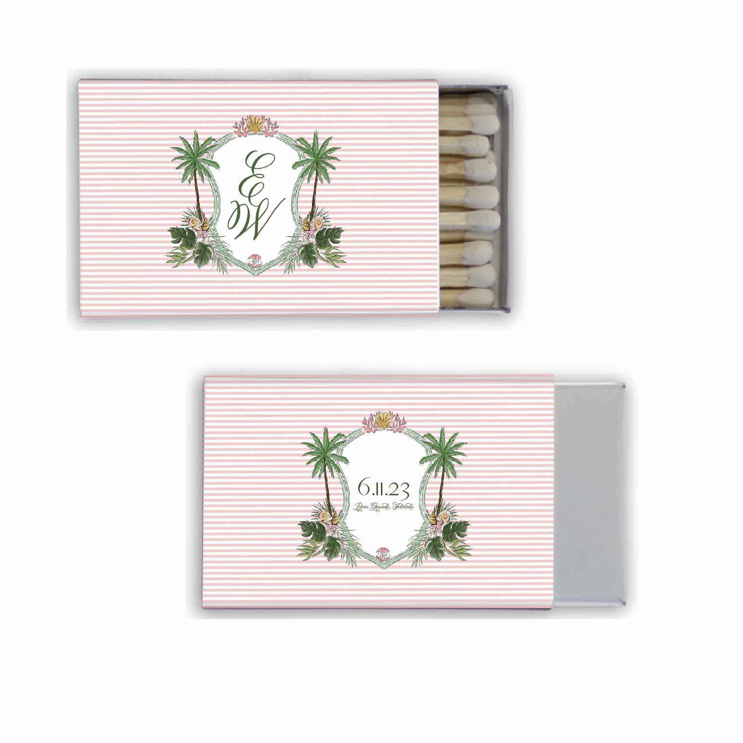 palms beach personalized match boxes