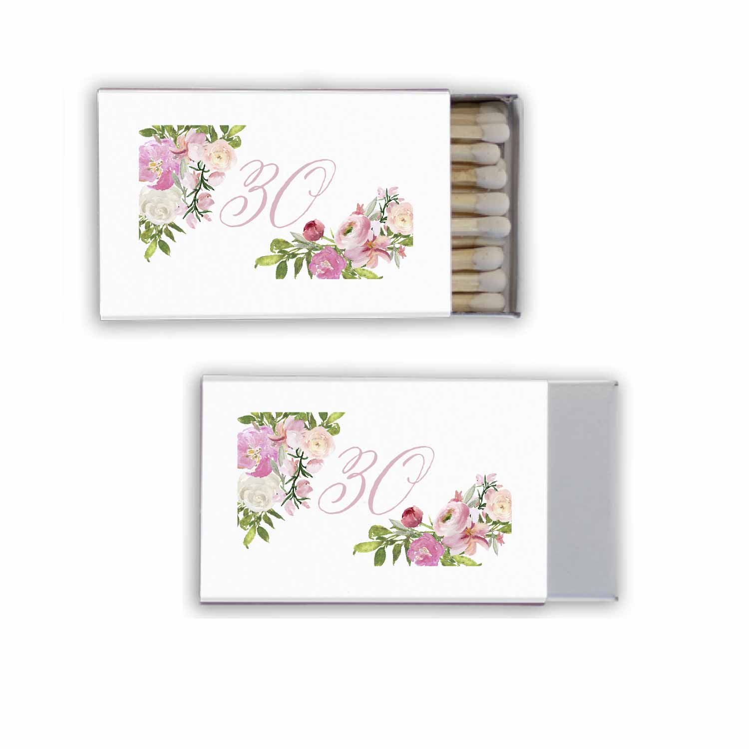 pink formal personalized match boxes