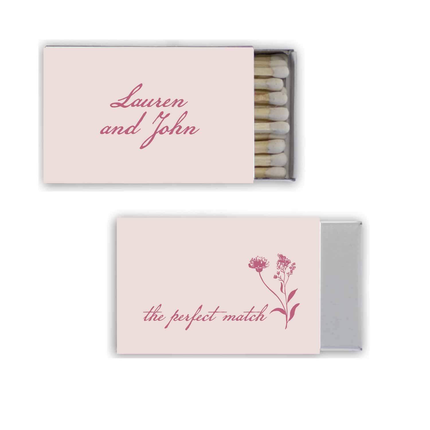 round floral personalized matchboxes – The Essential Market