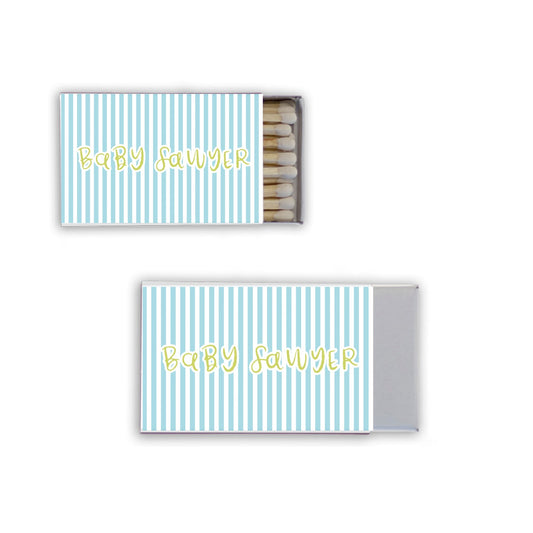 wild about baby personalized match boxes