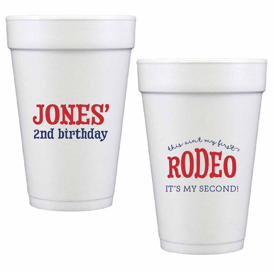first rodeo personalized styrofoam cup