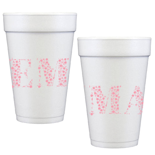 floral personalized styrofoam cup