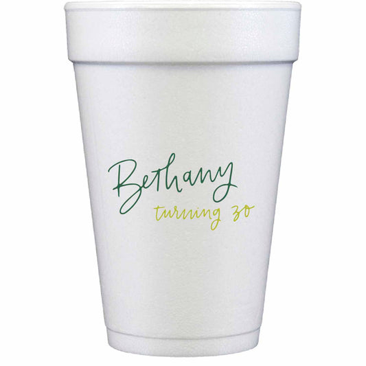 hand lettering 02 personalized styrofoam cup