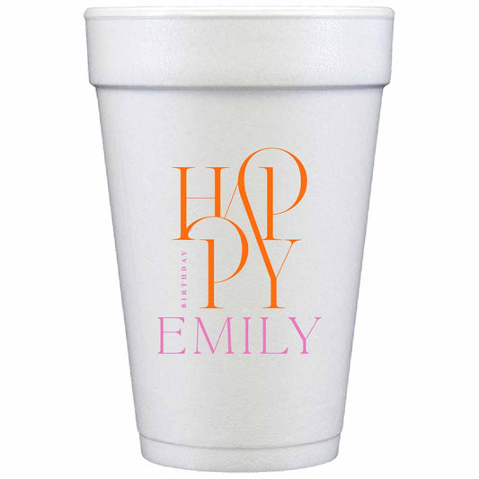 happy personalized styrofoam cup