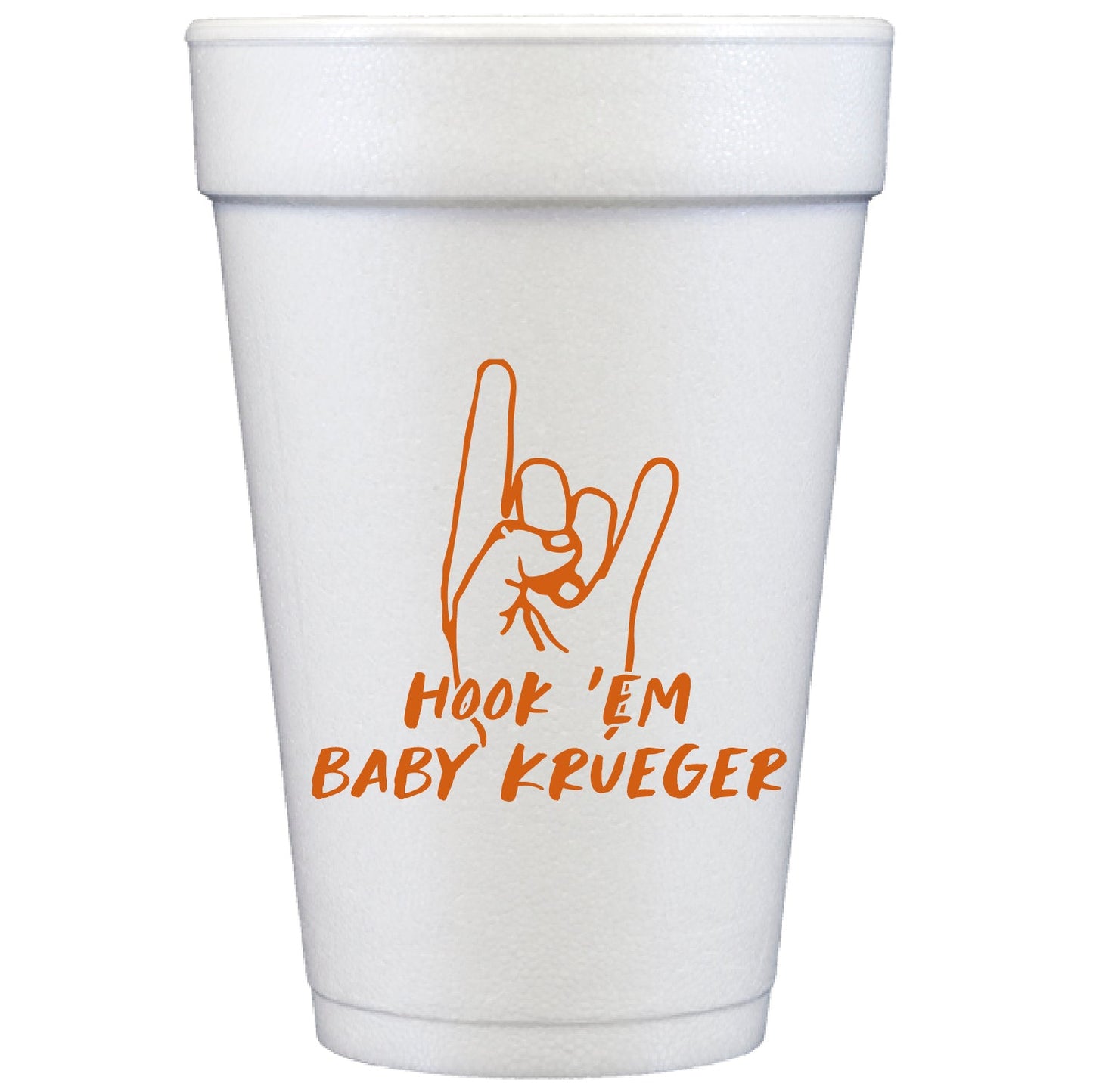 hook em baby personalized styrofoam cup