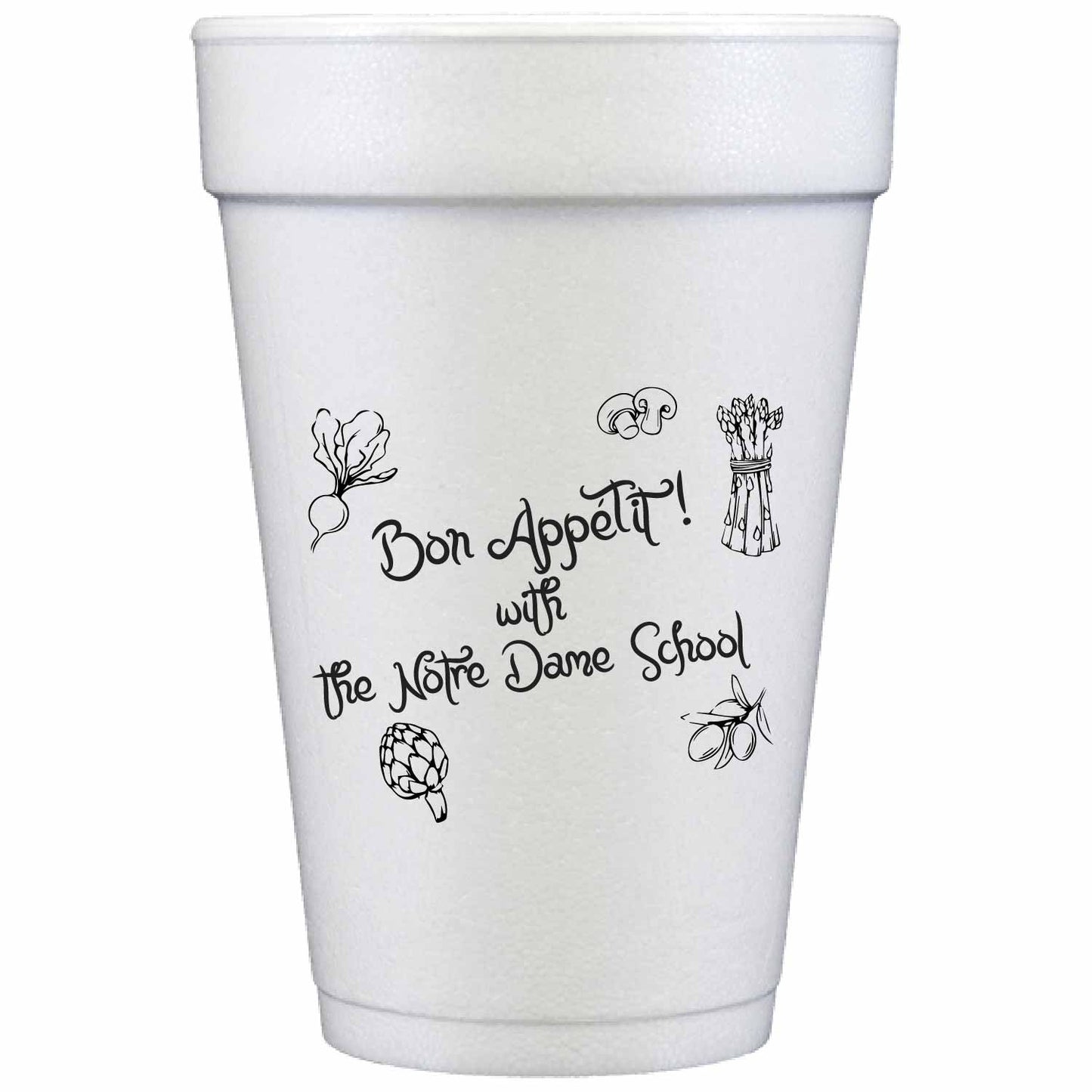 ingredients personalized styrofoam cup