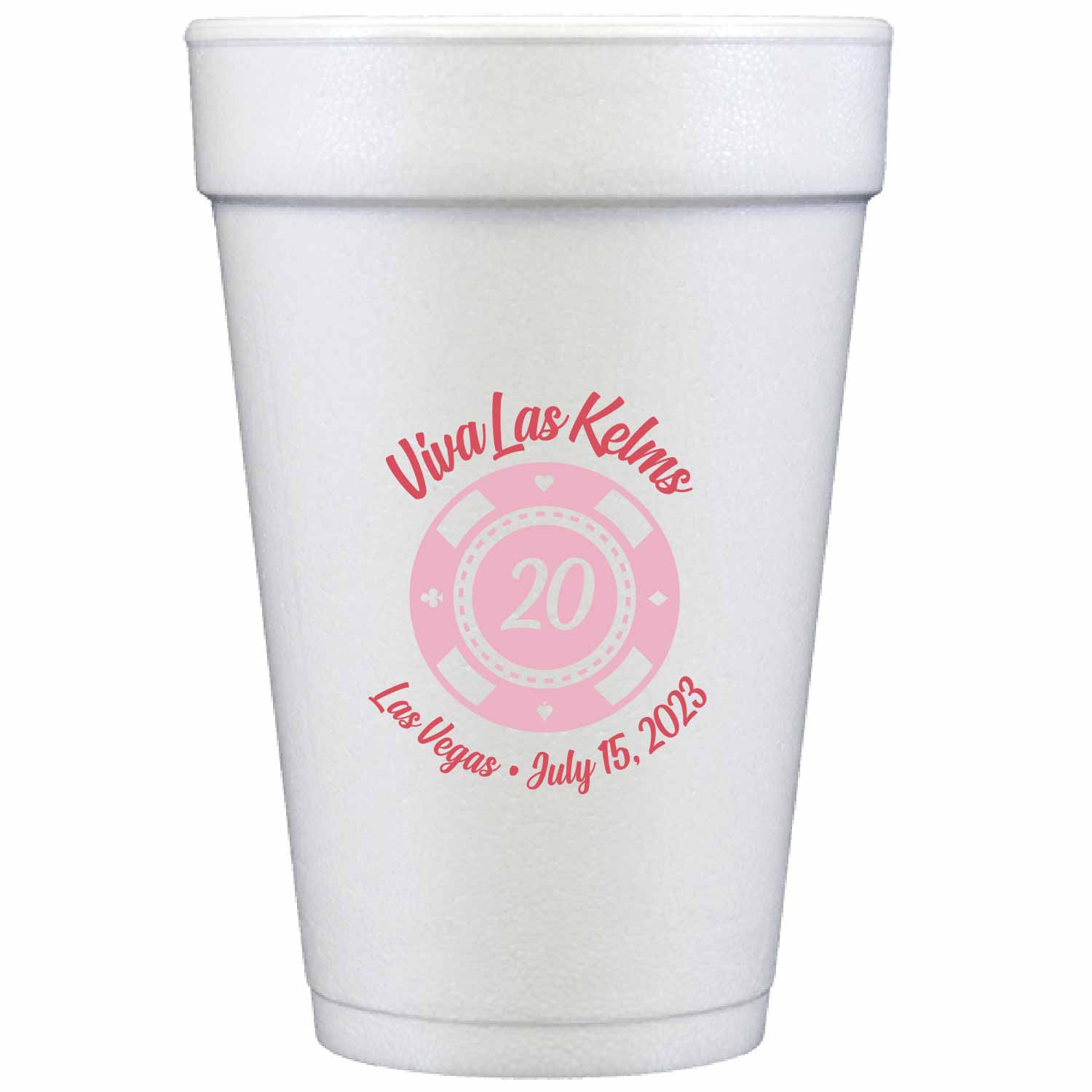 las vegas personalized styrofoam cup