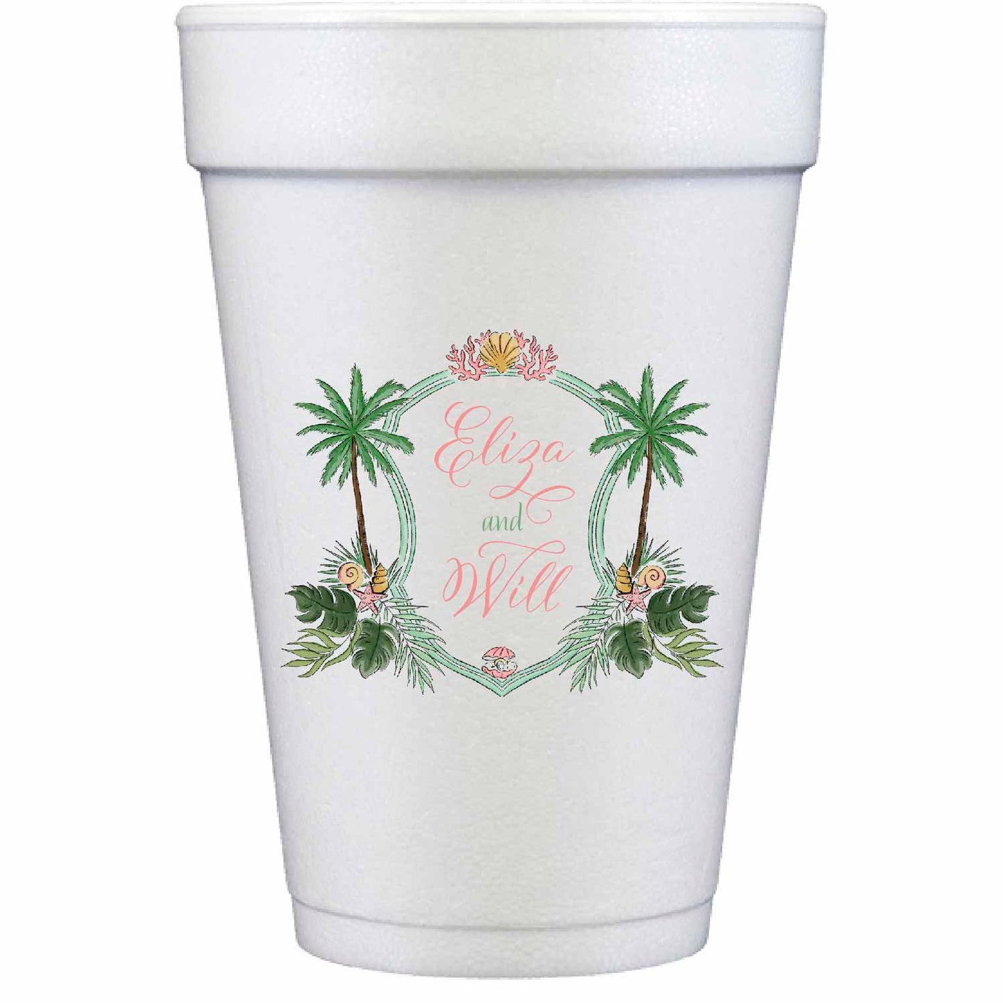 palms beach personalized styrofoam cup