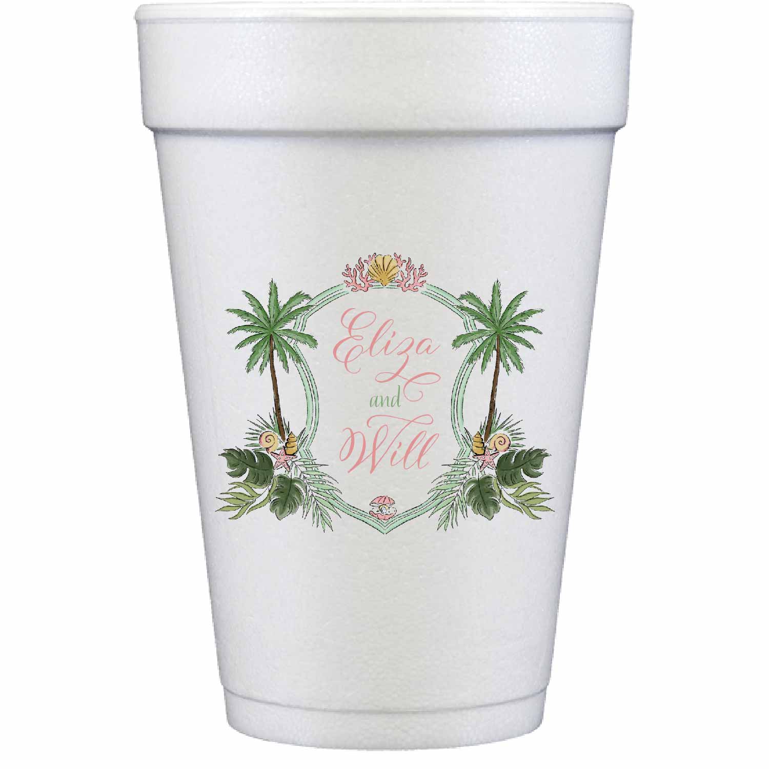 palms beach personalized styrofoam cup